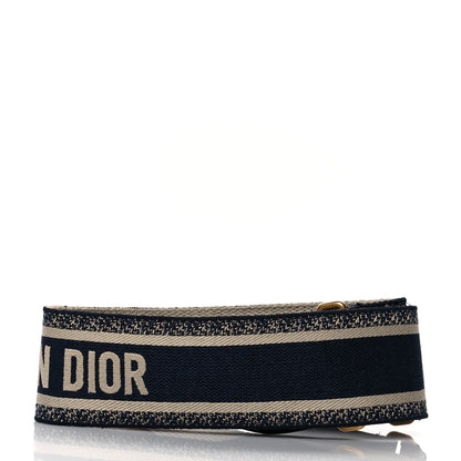 Christian Dior Canvas Embroidered Shoulder Strap Blue 2 of 3
