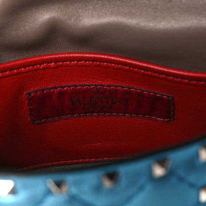 Valentino Garavani Metallic Nappa Small Rockstud Spike Shoulder Bag Cerulean 6 of 9