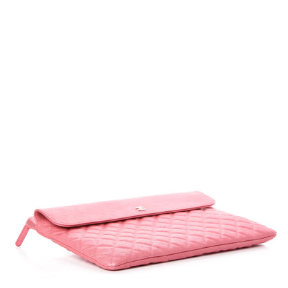 Chanel Iridescent Caviar Quilted Large Flap Cosmetic Case Pink 4 of 8