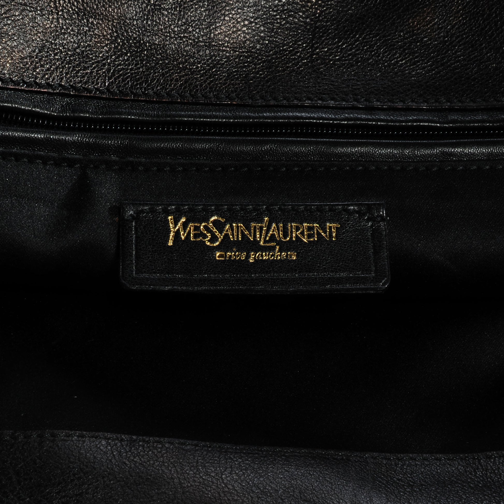 Saint Laurent Calfskin Tribute Tote Black 6 of 7
