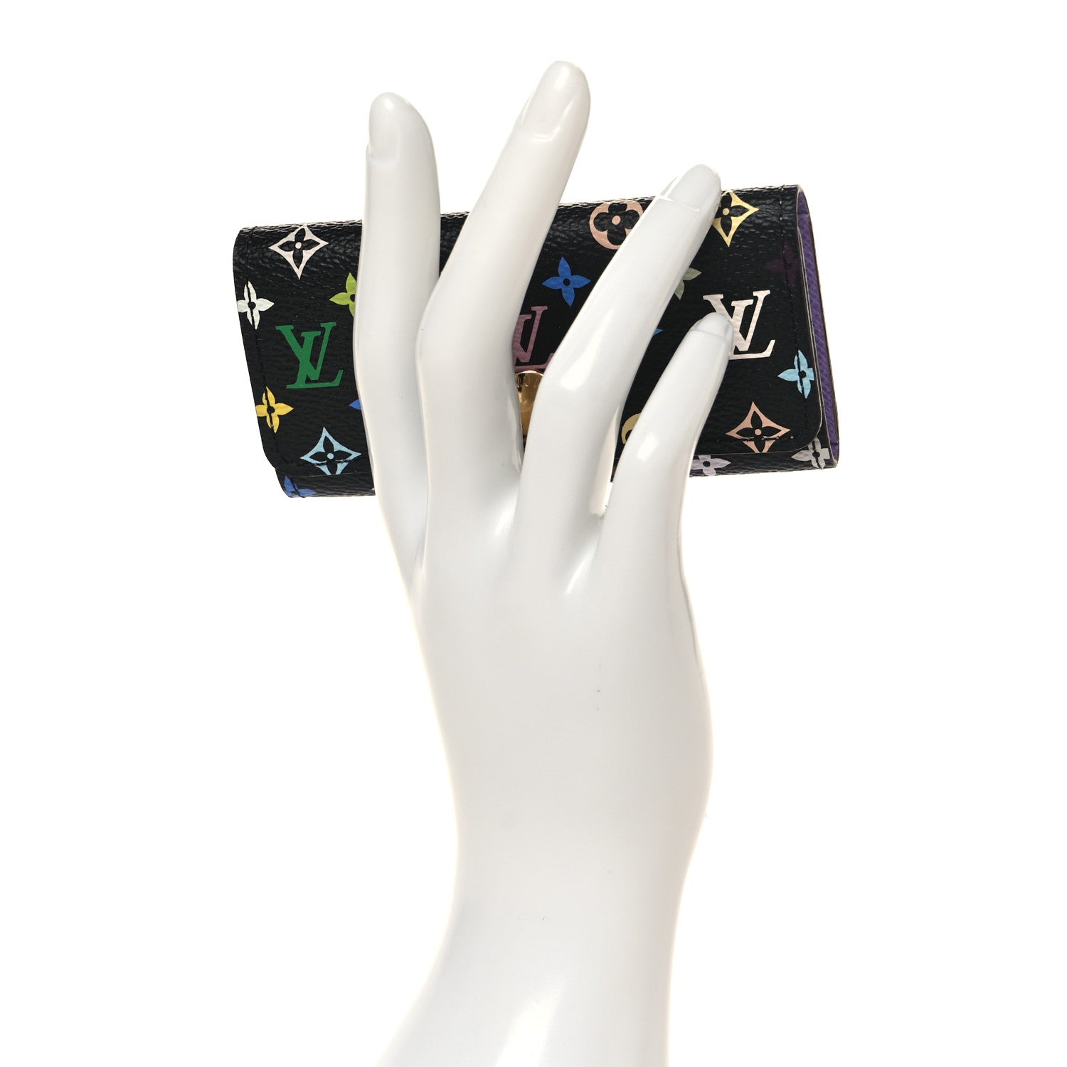 Louis Vuitton Monogram Multicolor Multicles 4 Key Holder Black Violet 2 of 6