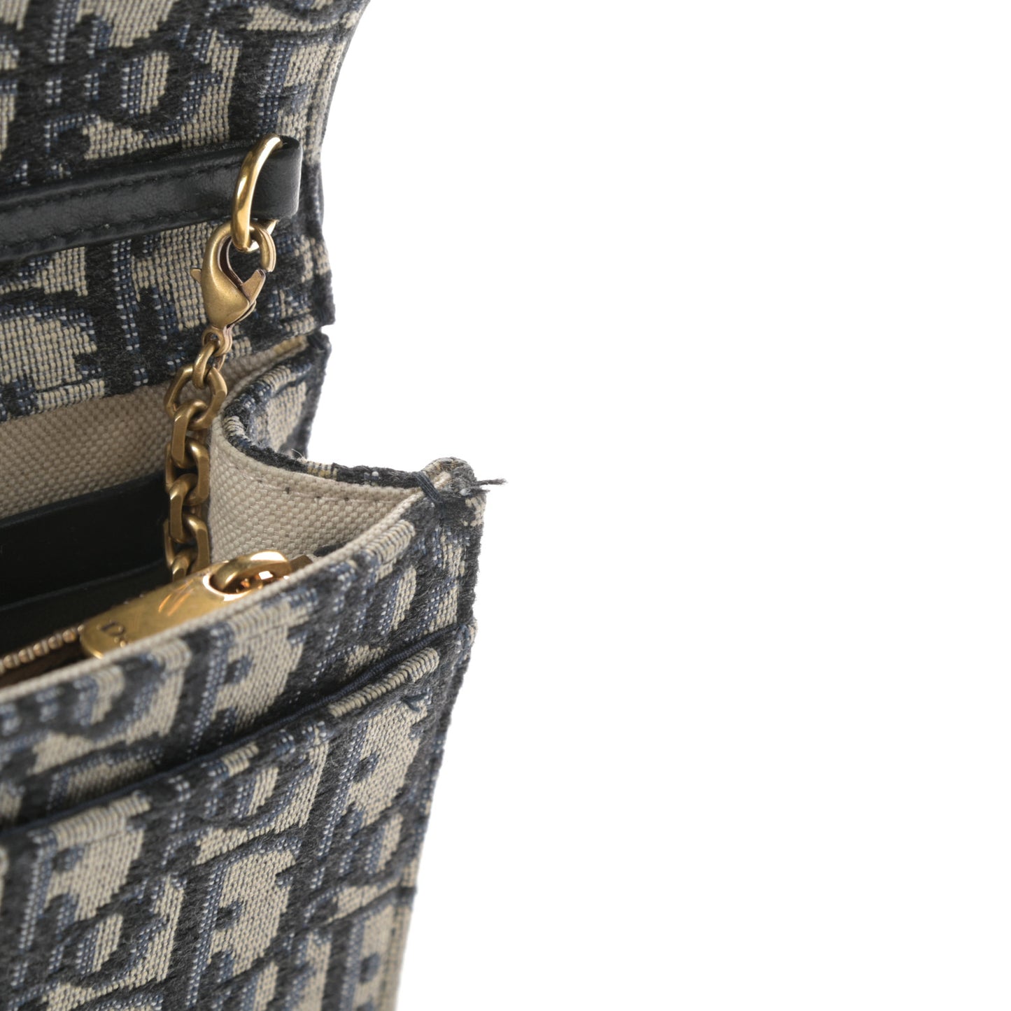 Oblique Saddle Chain Pouch Blue