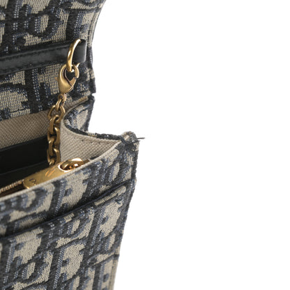 Christian Dior Oblique Saddle Chain Pouch Blue 11 of 11