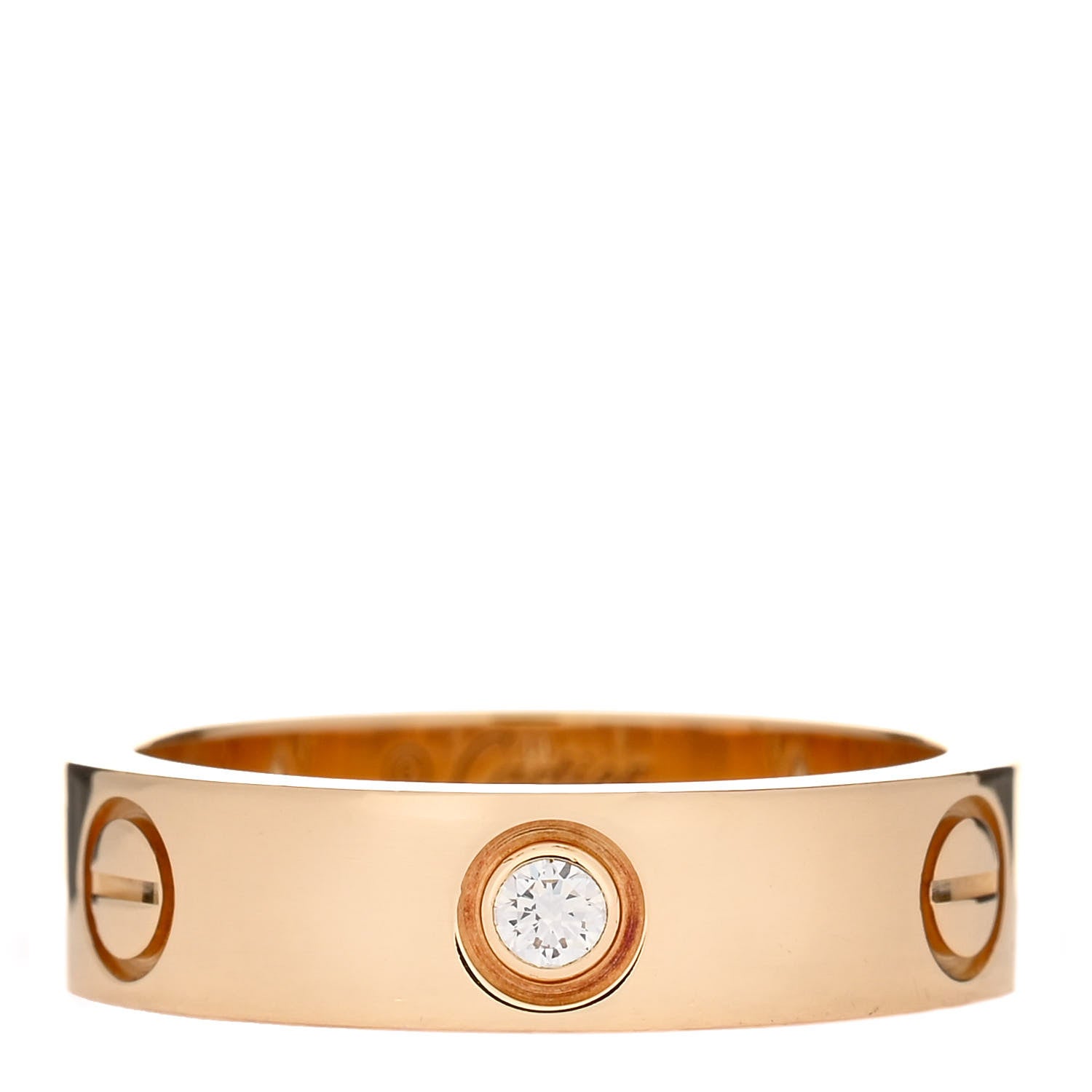 Cartier 18K Yellow Gold 3 Diamond 5.5mm LOVE Ring 58 8.5 1 of 5
