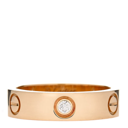 Cartier 18K Yellow Gold 3 Diamond 5.5mm LOVE Ring 58 8.5 1 of 5