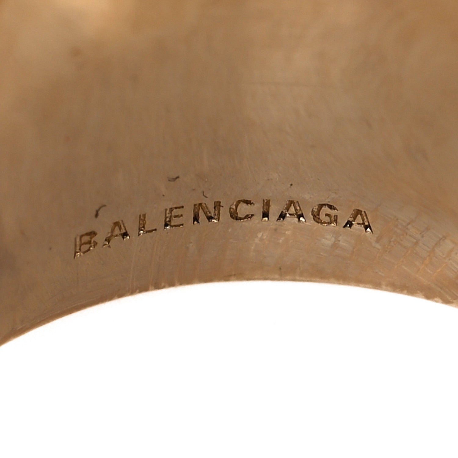 Balenciaga Logo Signet Ring Gold Blue 4 of 6