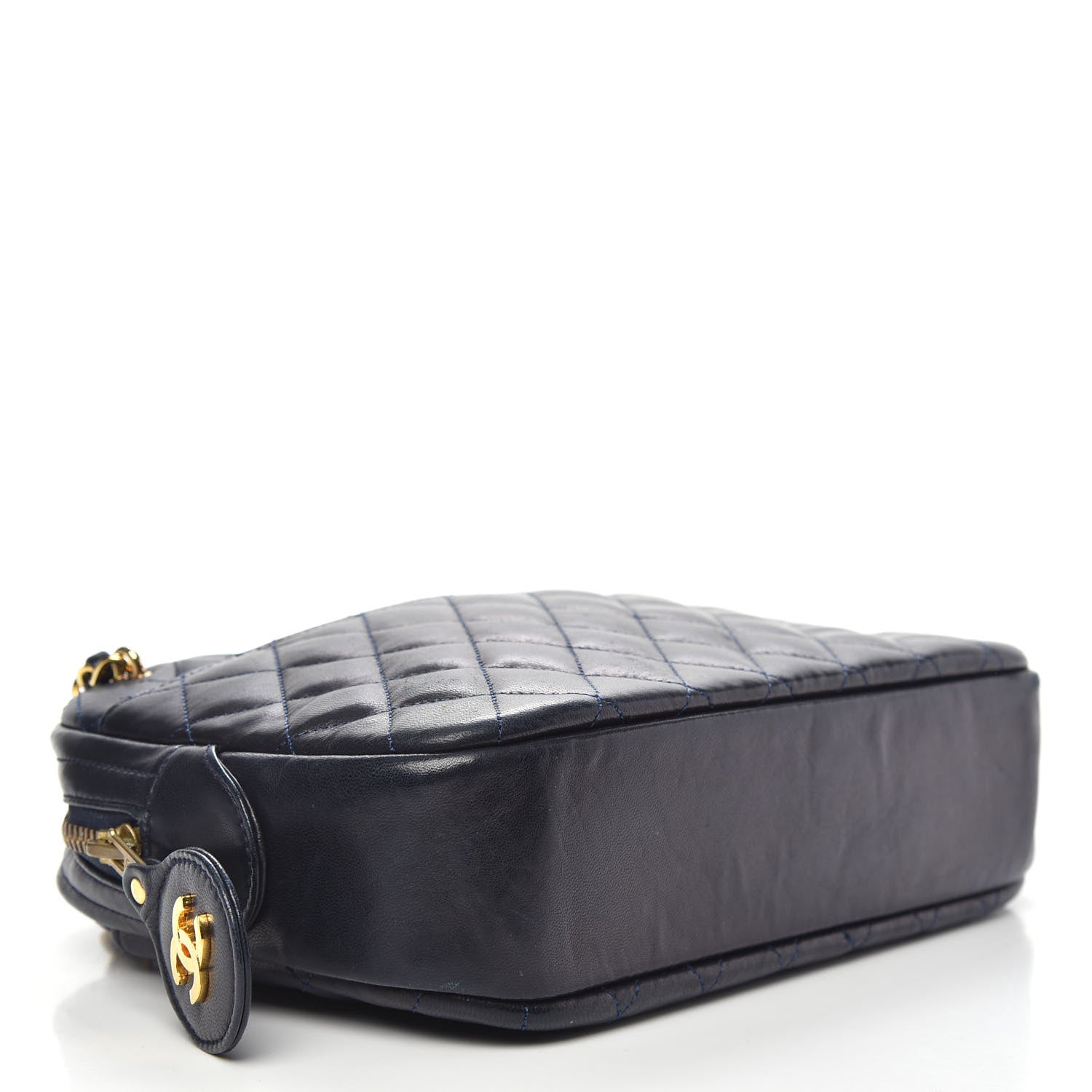 Chanel Lambskin Quilted Camera Case Navy Blue 4 of 13