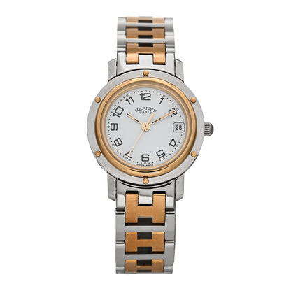 Hermes Stainless Steel 24mm Clipper Quartz Watch Gold 1 of 5