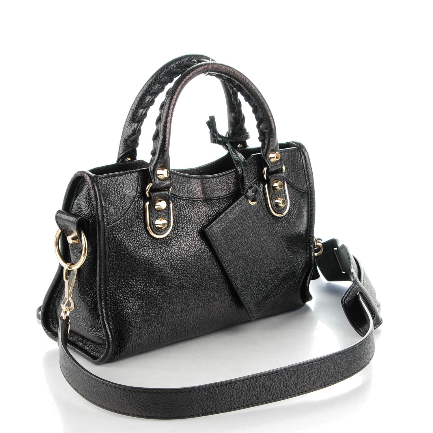 Balenciaga Chevre Gold Metallic Edge Hardware Mini City Black 3 of 7
