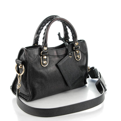 Balenciaga Chevre Gold Metallic Edge Hardware Mini City Black 3 of 7
