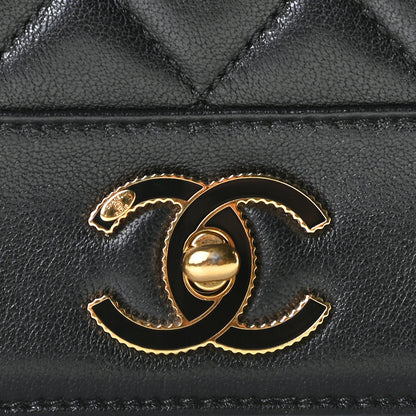 Chanel Sheepskin Quilted Medium Vintage Mademoiselle Flap Black 9 of 10