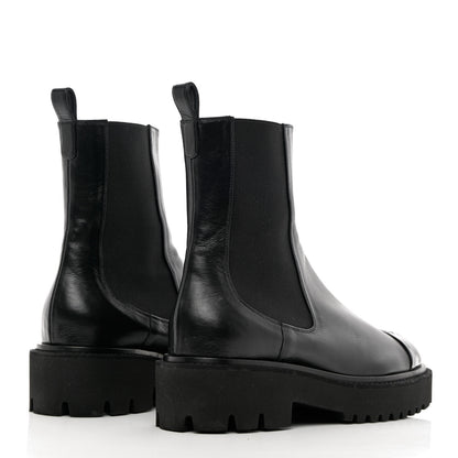 Chanel Crumpled Calfskin Patent Cap Toe Short Boots 41 Black 4 of 17