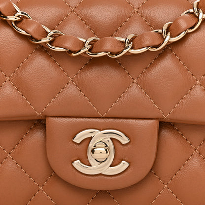 Chanel Lambskin Quilted Mini Rectangular Flap Brown 8 of 11