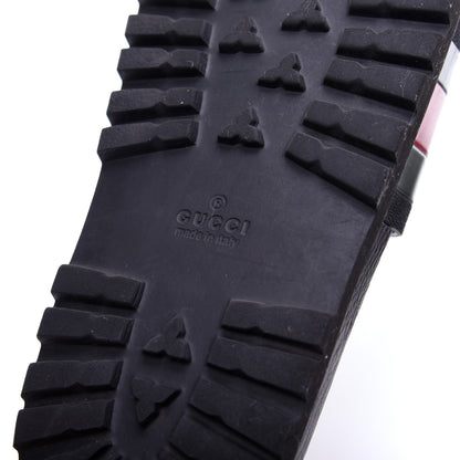 Gucci Rubber Web Mens Lug Sole Slide Sandals 6 Black Green Red 7 of 11