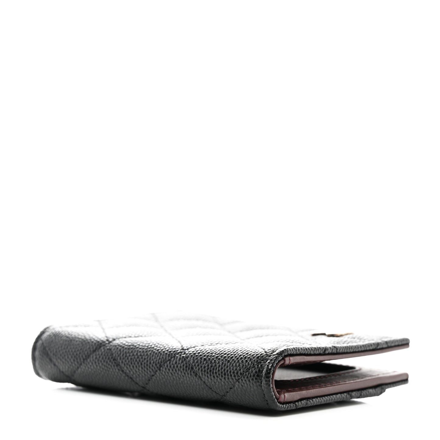Caviar Quilted Card Holder Wallet Black