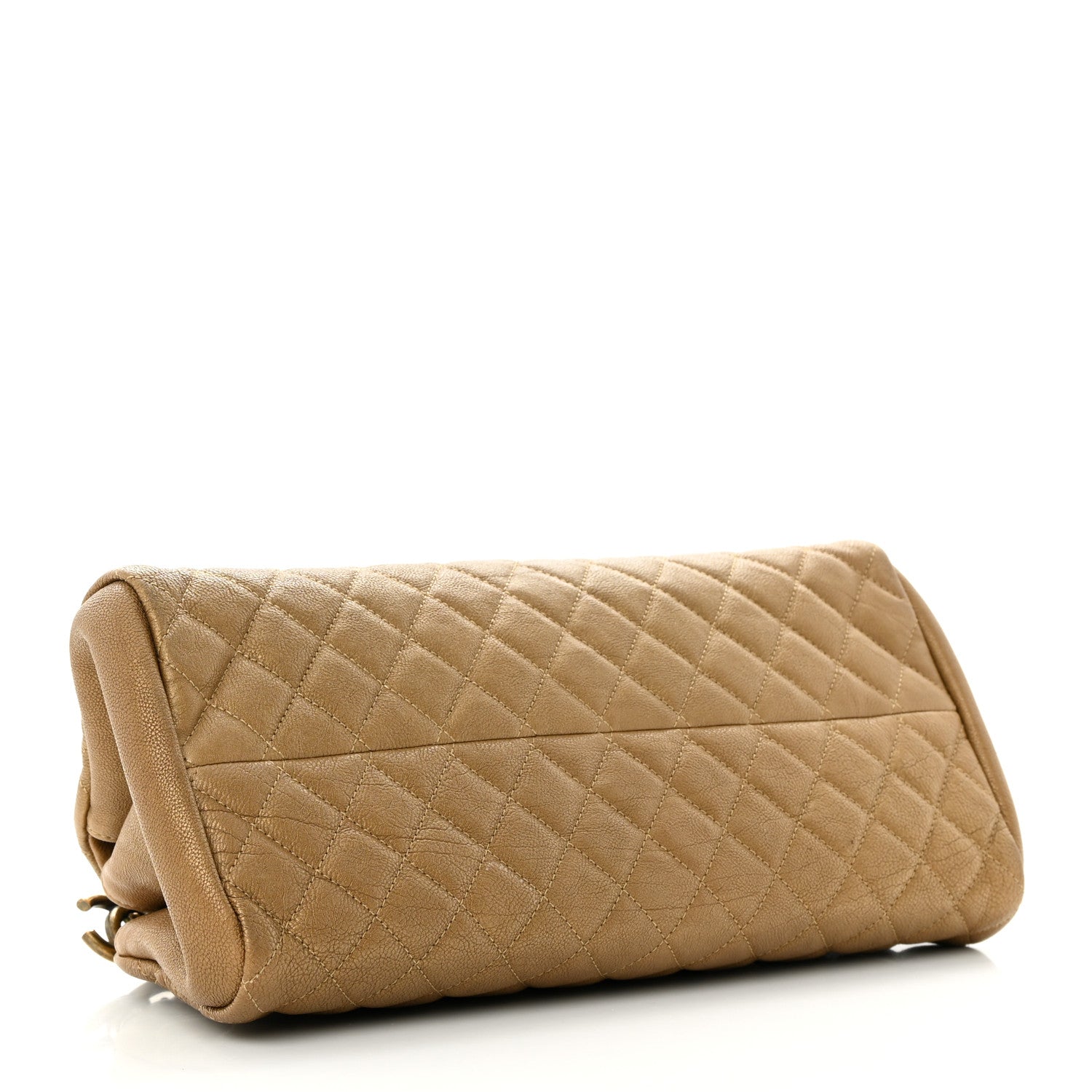 Chanel Metallic Caviar Quilted Medium Just Mademoiselle Bowling Bag Gold 4 of 11