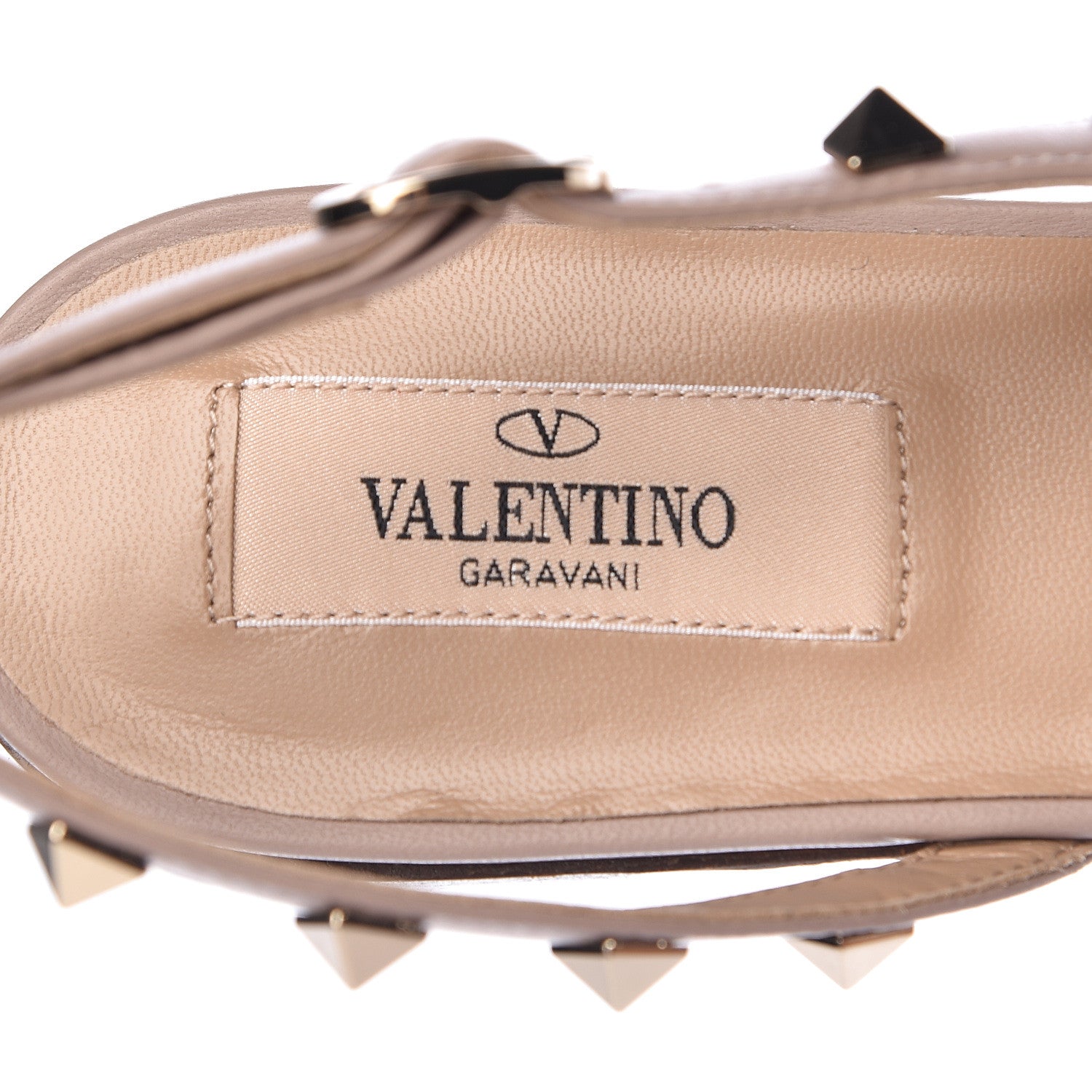 Valentino Garavani Patent Rockstud Slingback Flats 38 Poudre 7 of 9