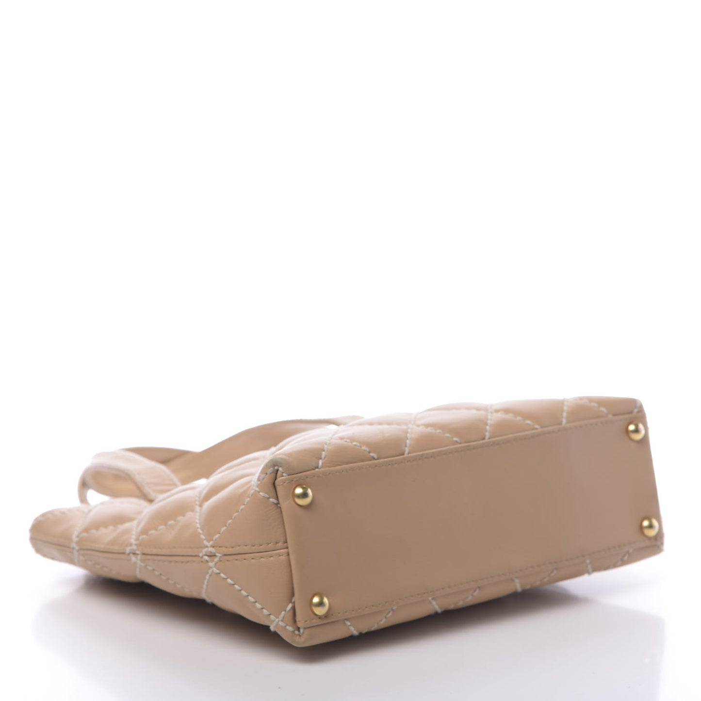Calfskin Wild Stitch Tote Beige