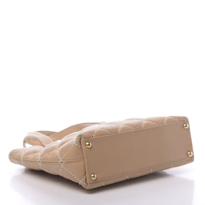Chanel Calfskin Wild Stitch Tote Beige 5 of 12