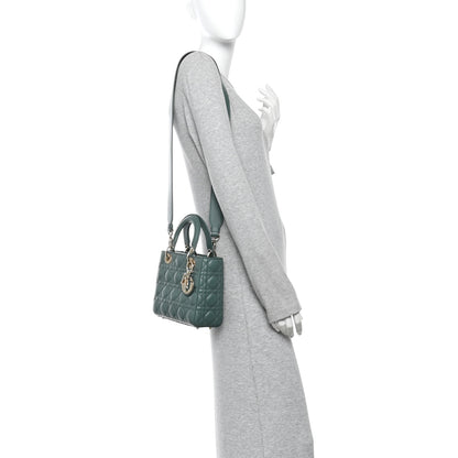 Christian Dior Lambskin Cannage Small My ABCDior Lady Dior Army Green 2 of 10