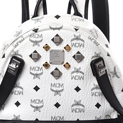 MCM Visetos Studded Small Dual Stark Backpack White 11 of 11