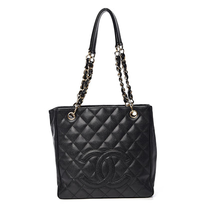 Chanel Caviar Quilted Petit Shopping Tote PST Black 1 of 12