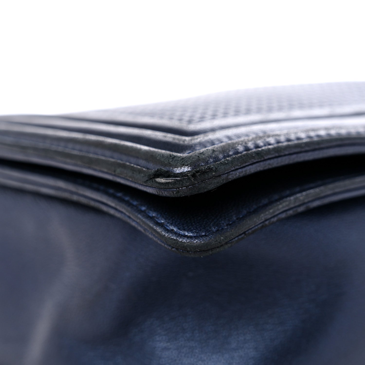 Chanel Lambskin Embossed New Medium Boy Cube Flap Navy 8 of 16