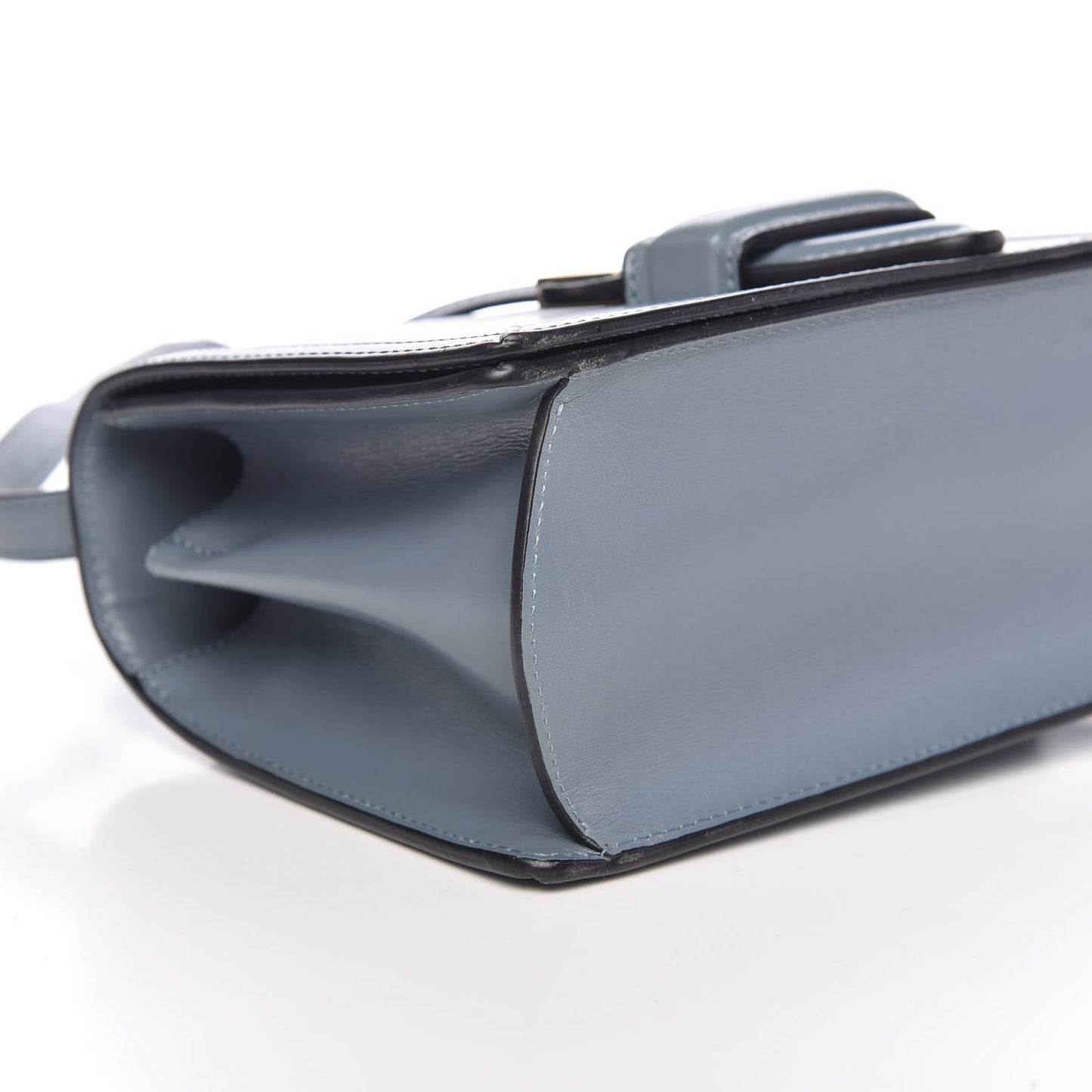 Calfskin Medium Barcelona Shoulder Bag Stone Blue