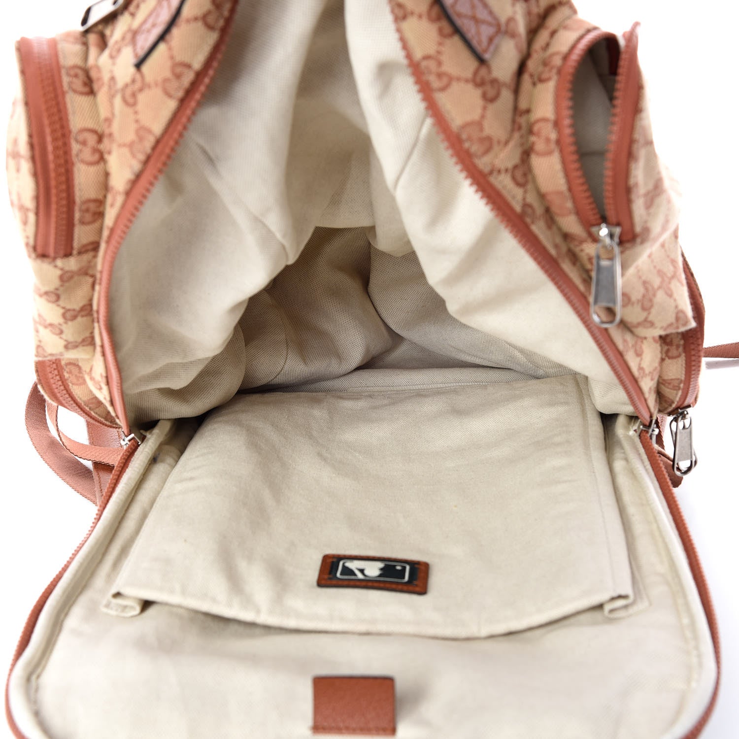 Gucci X MLB GG Monogram LA Dodgers Large Backpack Beige Ruggine Ivory 7 of 11