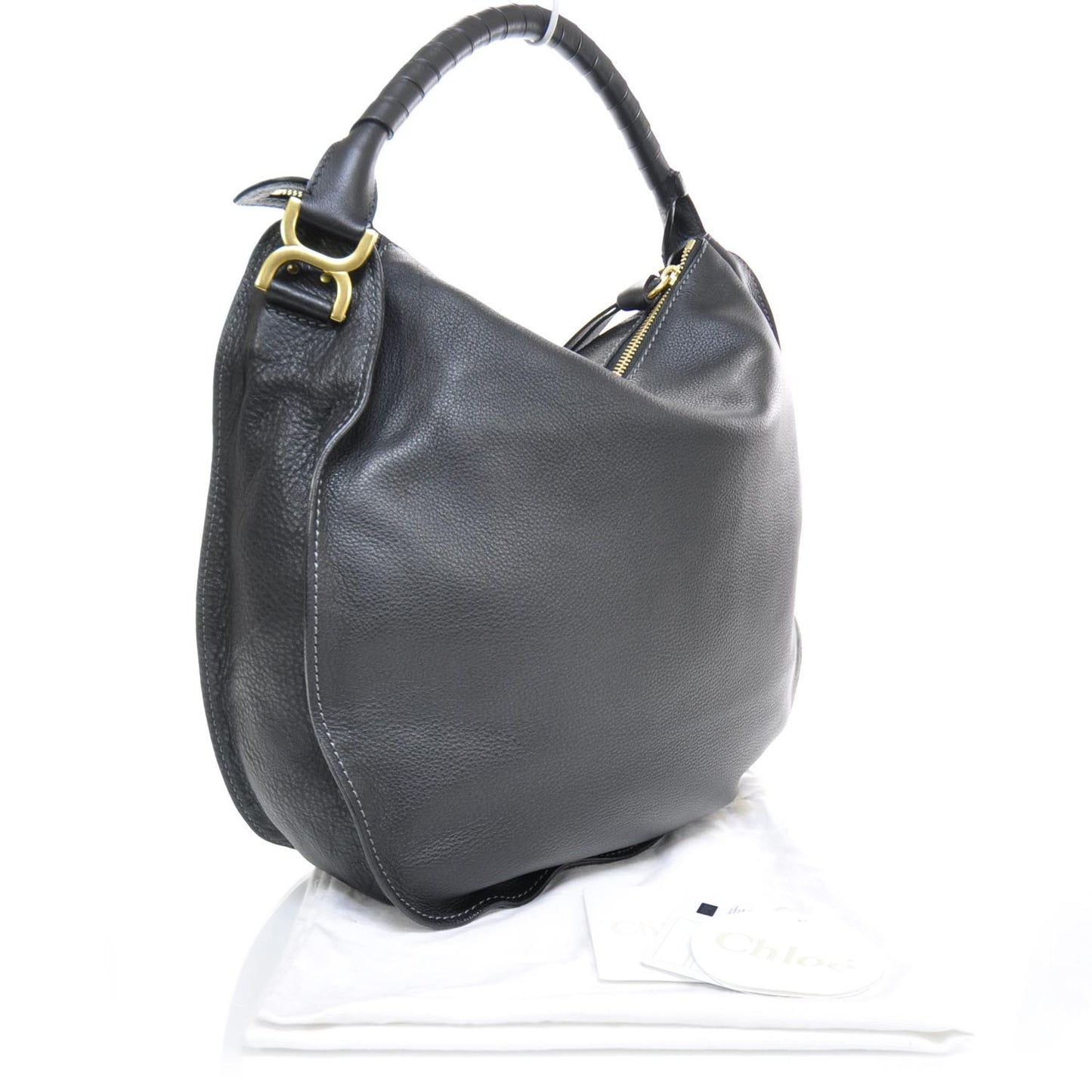 Leather Marcie Hobo Black