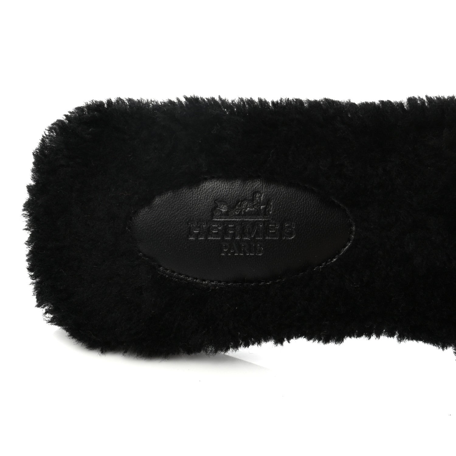Hermes Woolskin Oran Sandals 38.5 Black 7 of 7