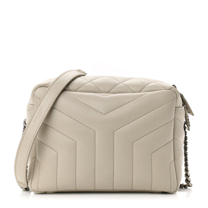 Saint Laurent Calfskin Y Quilted Monogram Small Loulou Bowling Bag Ivory 1 of 9