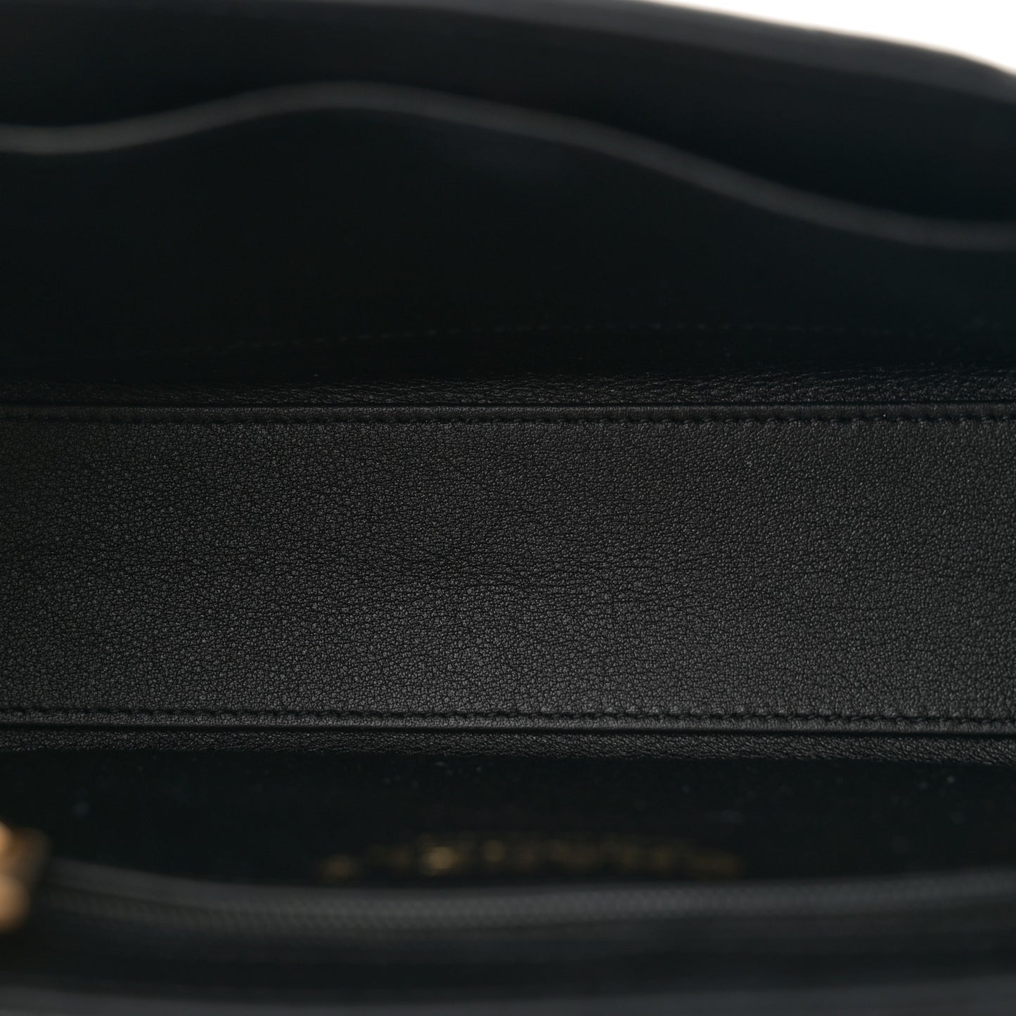 Shiny Aged Calfskin Quilted Nano Kelly Shopper Black