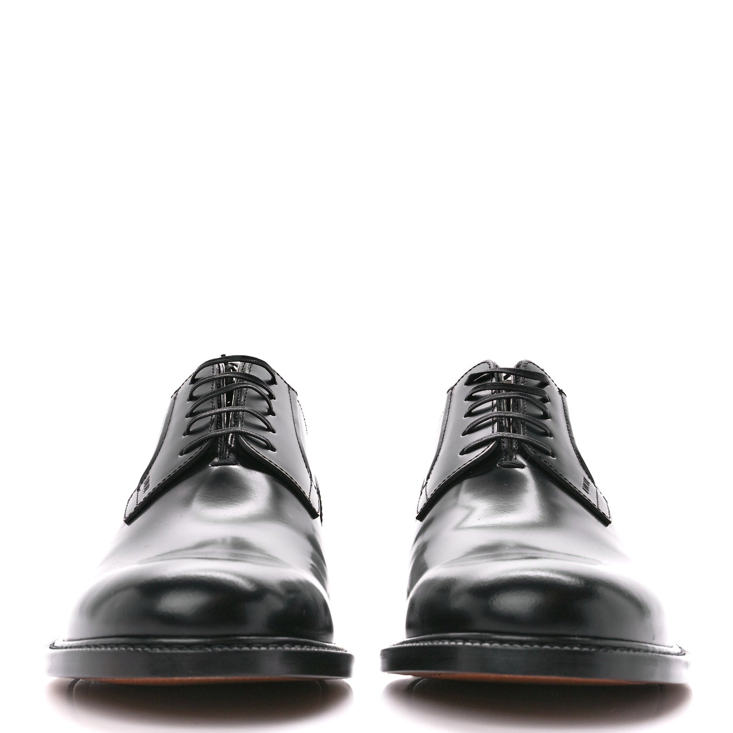 Polished Calfskin Mens Derby Shoe 43 Black
