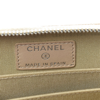 Chanel Lambskin Quilted Zip Coin Purse Wallet Beige 6 of 9