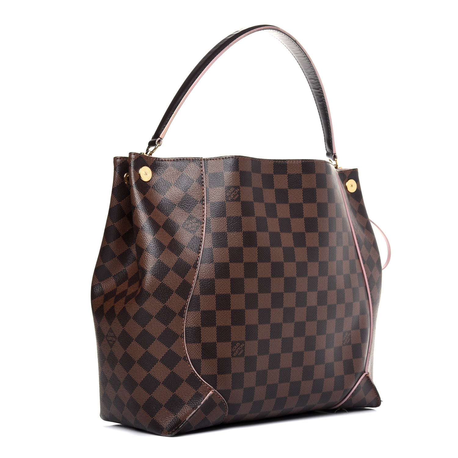 Louis Vuitton Damier Ebene Caissa Hobo Rose Ballerine 3 of 19