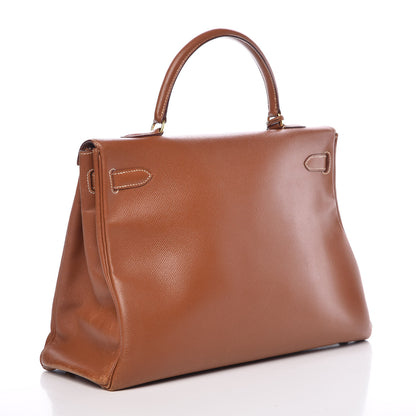 Hermes Courchevel Kelly Retourne 35 Gold 3 of 40