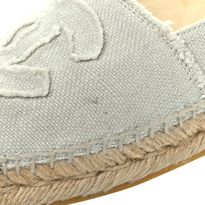 Chanel Linen CC Espadrilles 38 Beige Black 10 of 14