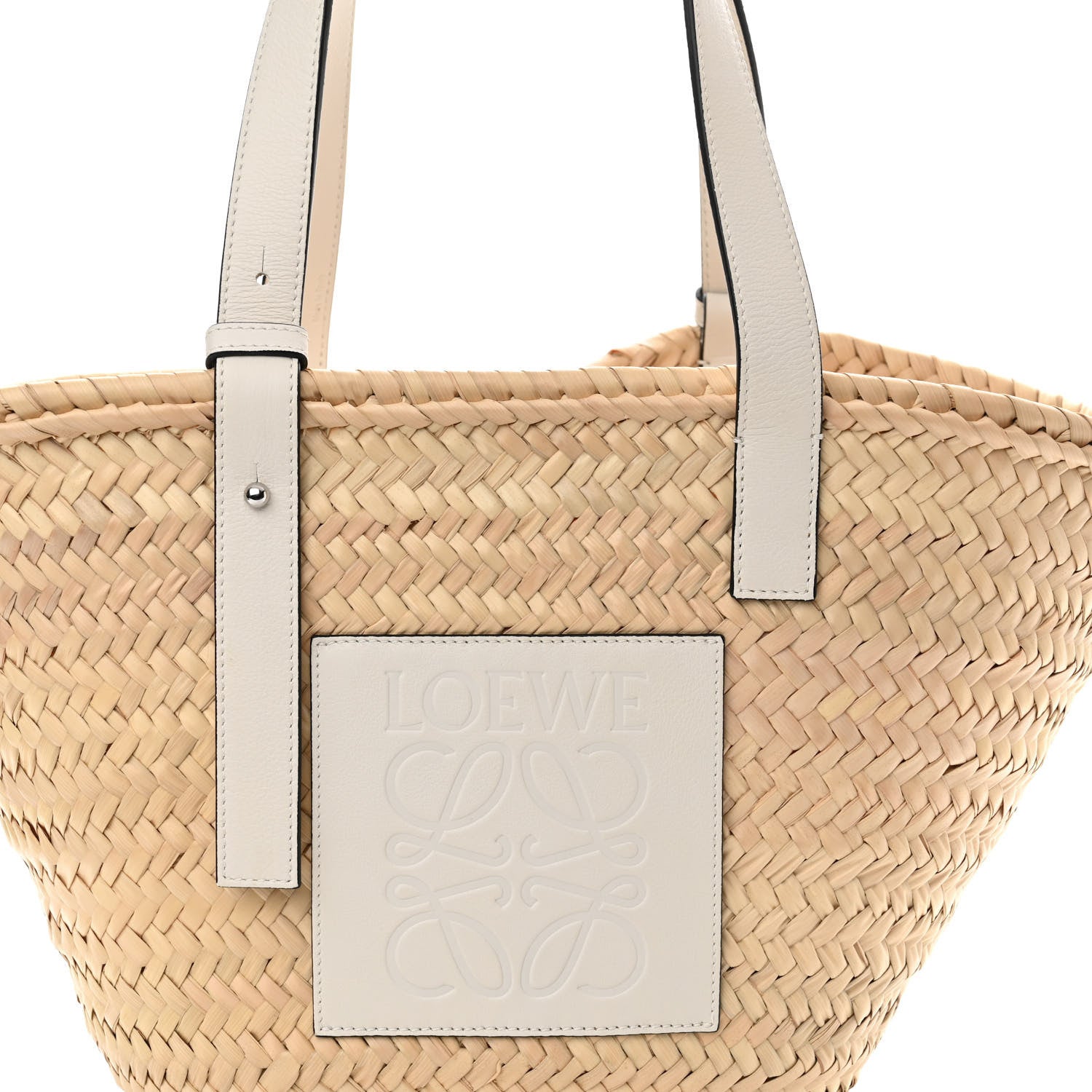 Loewe Raffia Medium Basket Tote Bag Natural White 7 of 10