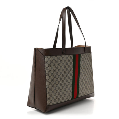 Gucci GG Supreme Monogram Web Ophidia Tote Brown 4 of 11