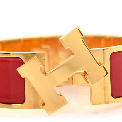 Hermes Enamel Wide Clic Clac H Bracelet PM Rouge Amarante 5 of 5