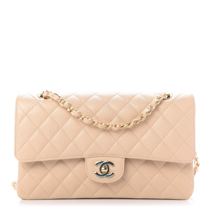 Chanel Caviar Quilted Medium Double Flap Beige 1 of 12