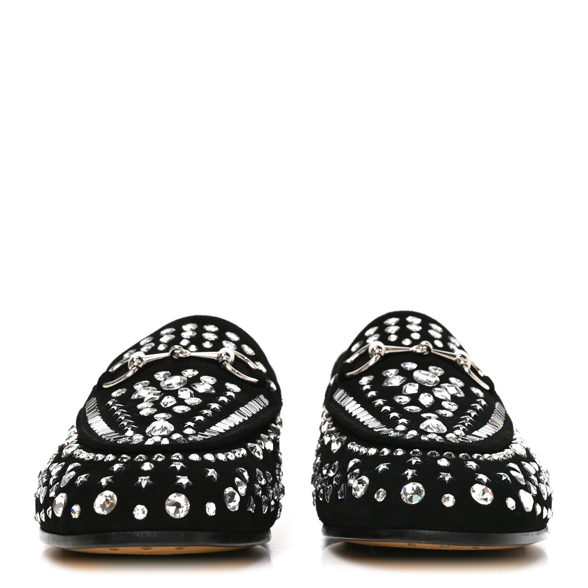 Kid Scamosciato Crystal GG Monogram Jordaan Loafer 37.5 Black