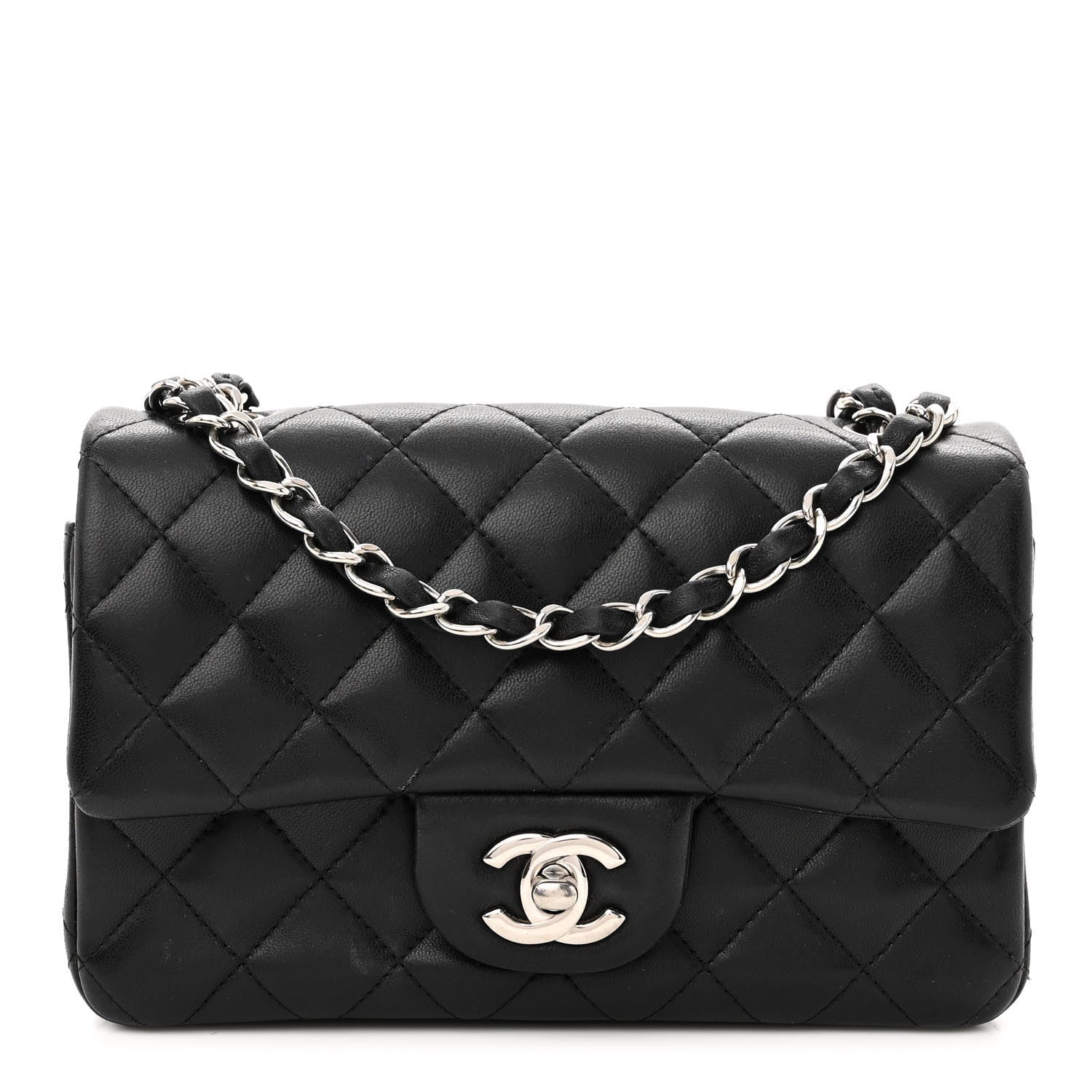 Chanel Lambskin Quilted Mini Rectangular Flap Black 1 of 11