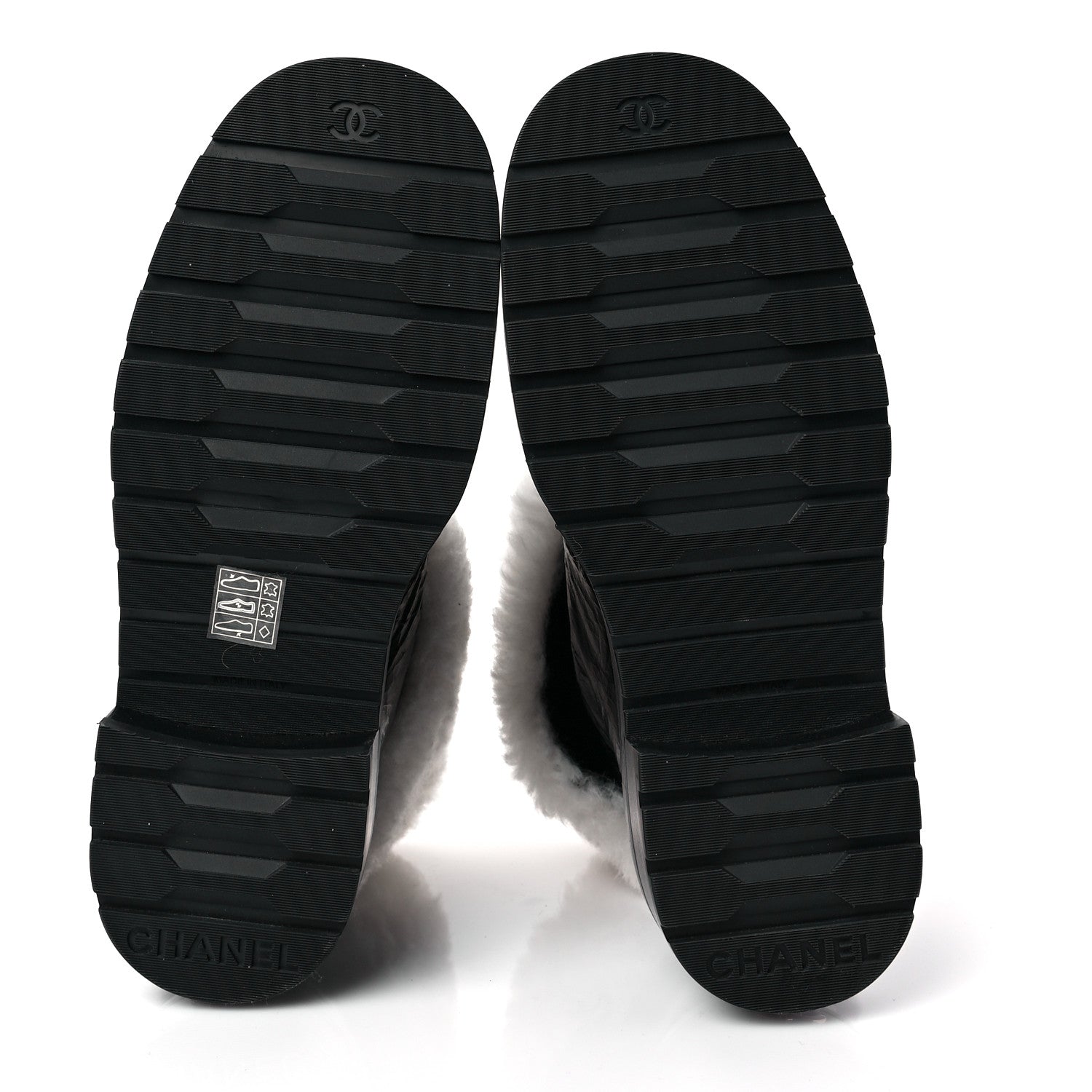 Chanel Lambskin Shearling Short Boots 38.5 Black 6 of 8