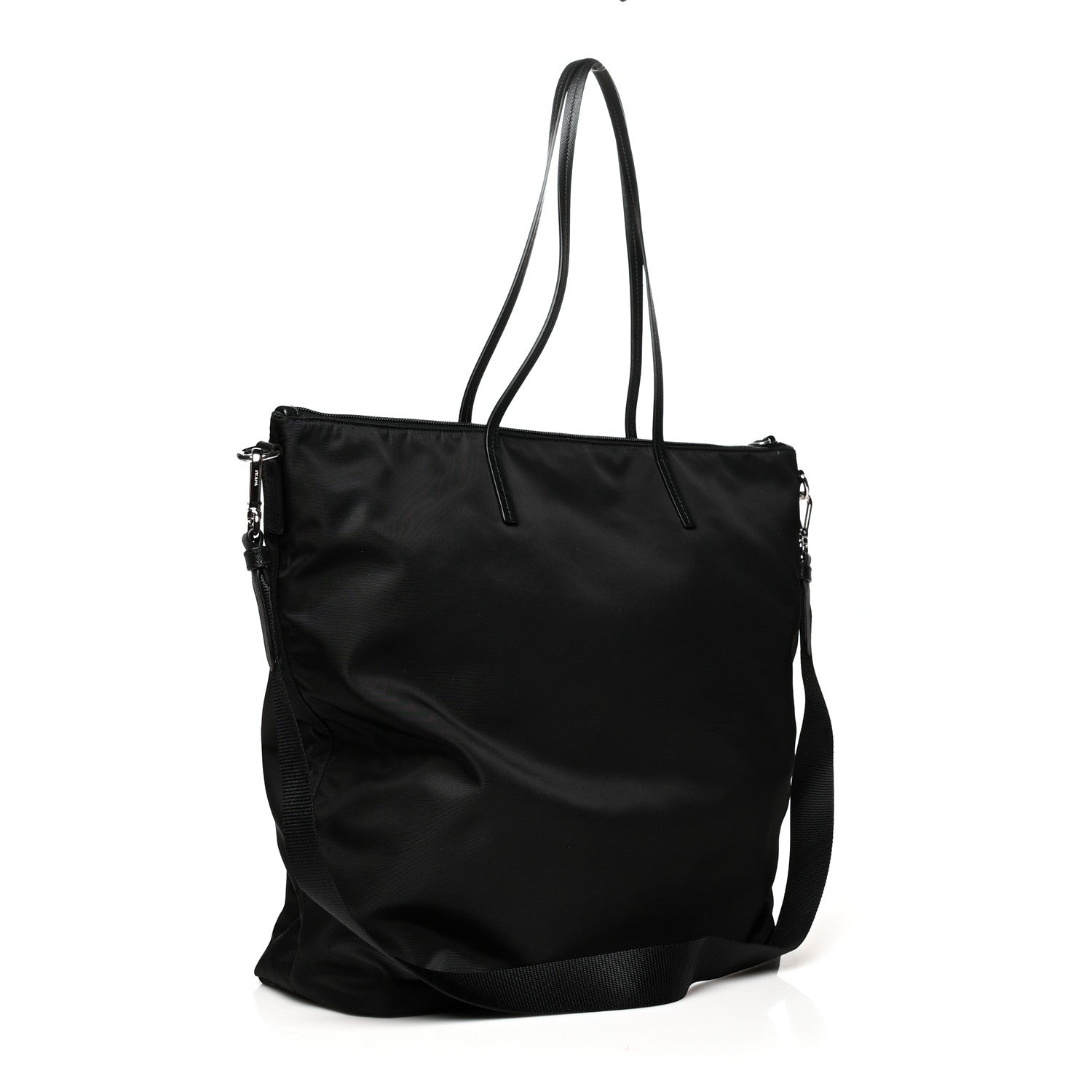 Prada Tessuto Nylon Saffiano Tote Black 3 of 9