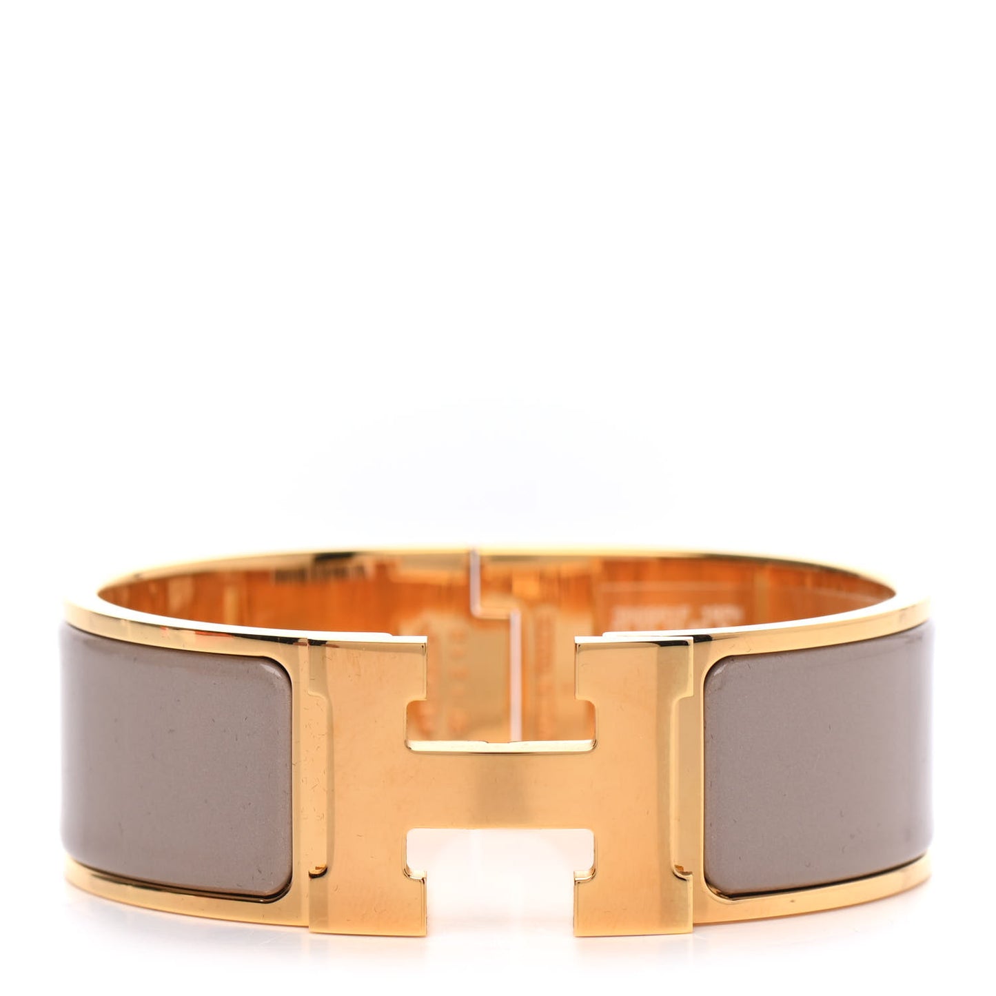 Enamel Wide Clic Clac H Bracelet PM Marron Glace