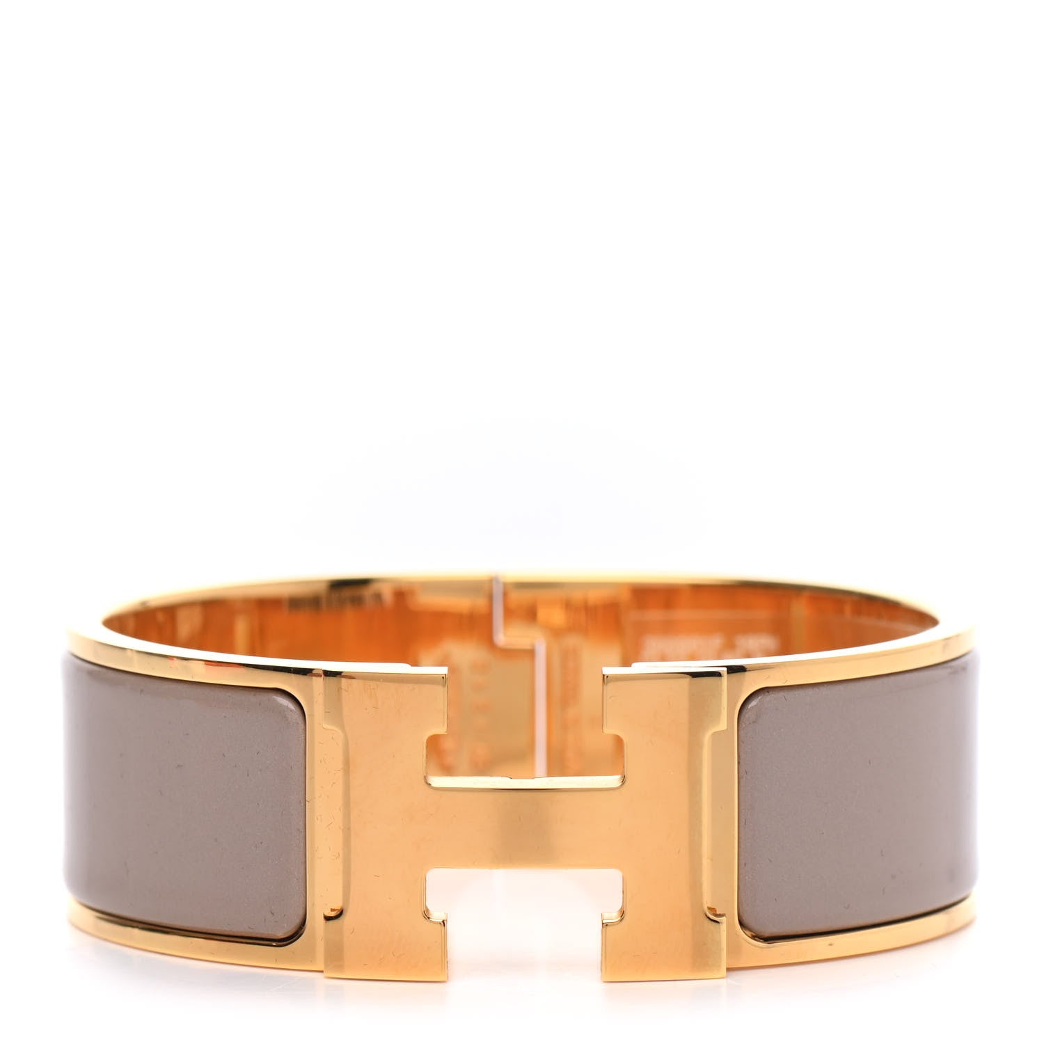 Hermes Enamel Wide Clic Clac H Bracelet PM Marron Glace 1 of 3