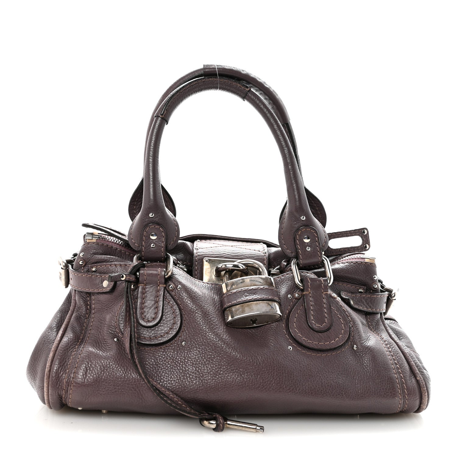 Chloe Calfskin Medium Paddington Satchel Purple 1 of 9