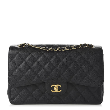 Chanel Caviar Quilted Jumbo Double Flap Black 1 of 14